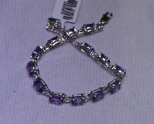 925银紫晶手链